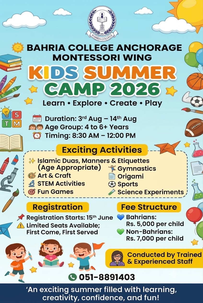 Bahria College Anchorage Kids Summer Camp 2026
